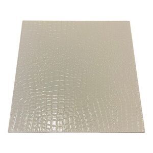 Z Gallerie Hard White Crocodile Alligator Skin Placemats 15" Formal Square Place
